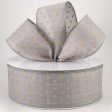 2.5  Tiny Dots Linen Ribbon: Sunflower on Grey (50 Yards) Fashion