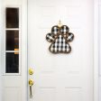 15  Grapevine Hanger: Black & White Check Paw Print Online Hot Sale