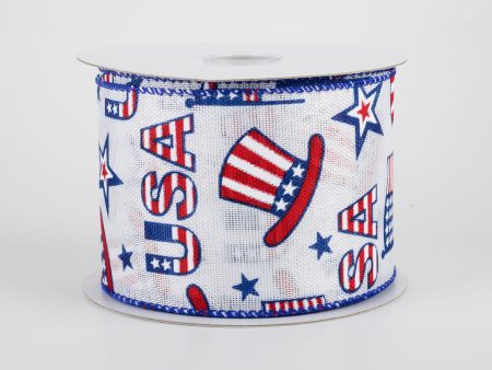 2.5  USA Outline Flag & Hat Ribbon (10 Yards) Supply