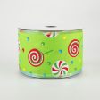 2.5  Whimsy Candy Iridescent Edge Ribbon: Lime (10 Yards) Discount