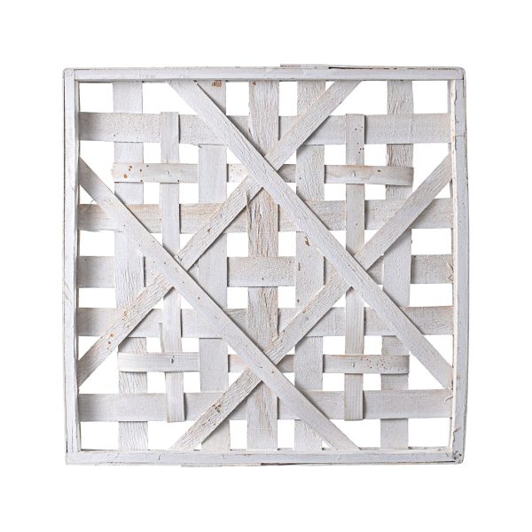 16  Flat Tobacco Basket: Square White Wash Supply