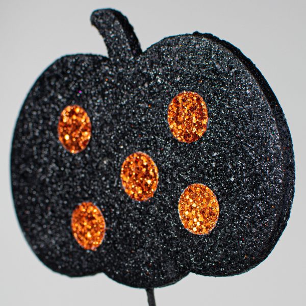 31  Glitter Pumpkin Spray: Black & Orange Polka Dot Online now