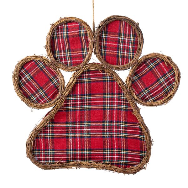 15  Grapevine Hanger: Tartan Plaid Paw Print Online