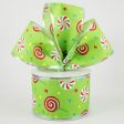 2.5  Whimsy Candy Iridescent Edge Ribbon: Lime (10 Yards) Discount