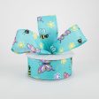 1.5  Butterflies & Bees Ribbon: Teal (10 Yards) Hot on Sale