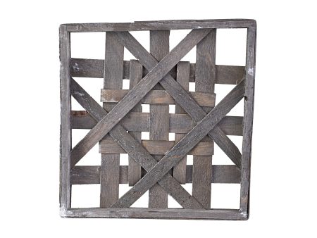 12  Flat Tobacco Basket: Square Grey Wash Hot on Sale