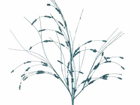 33  Glitter Millet Grass Spray: Blue on Sale