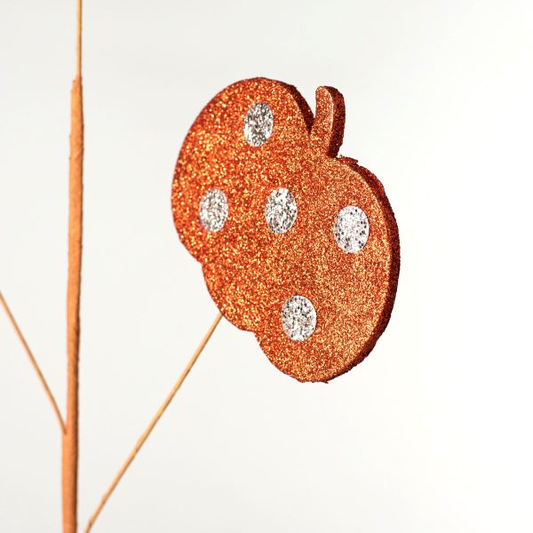 31  Glitter Polka Dot Pumpkin Spray: Orange & Champagne Discount