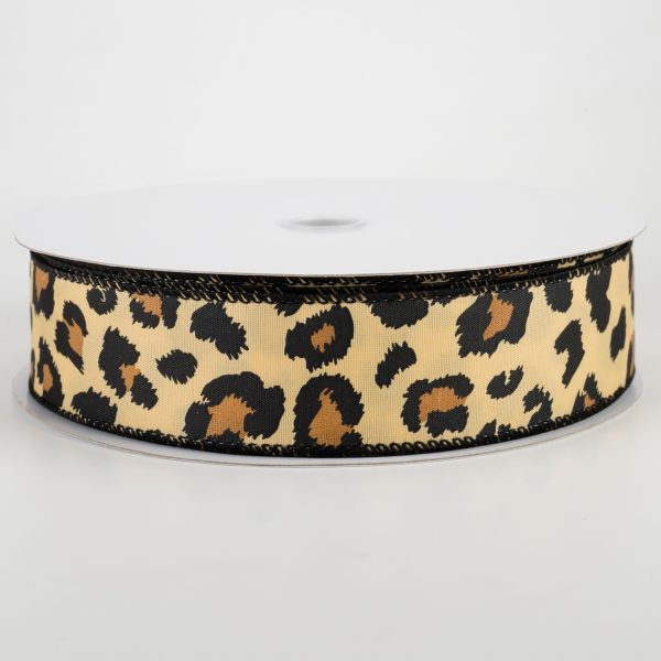 1.5  Bold Satin Cheetah Print Ribbon (50 Yards) Supply