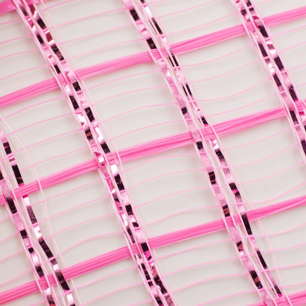 21  Wide Weave Metallic Mesh: Hot Pink Check Online