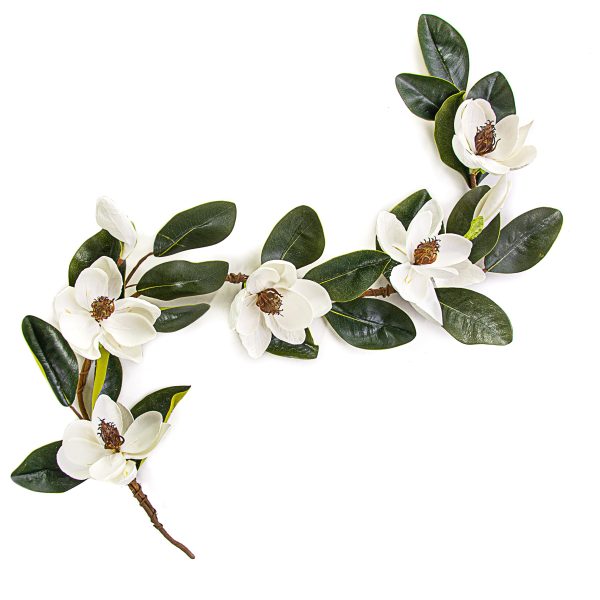 4  Soft Touch Magnolia Flower Garland For Cheap