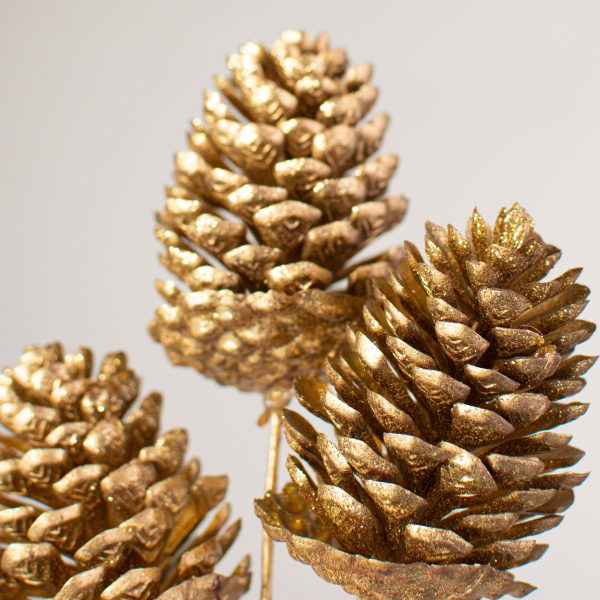 12  Metallic Pinecone Pick: Gold For Cheap