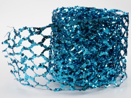 5  Glitter Chicken Wire Ribbon Garland: Turquoise Blue (10 ) For Discount