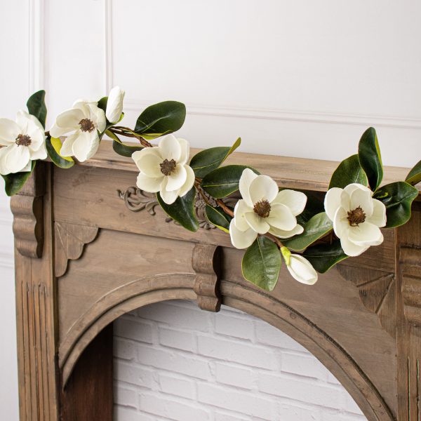 4  Soft Touch Magnolia Flower Garland For Cheap