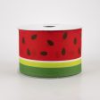 2.5  Watermelon Slice Satin Stripe Ribbon (10 Yards) Online Hot Sale