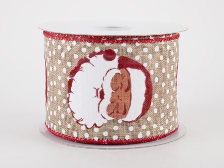 2.5  Vintage Santa Face Polka Dot Ribbon (10 Yards) Online