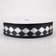 1.5  Black & White Harlequin Ribbon (50 Yards) Discount