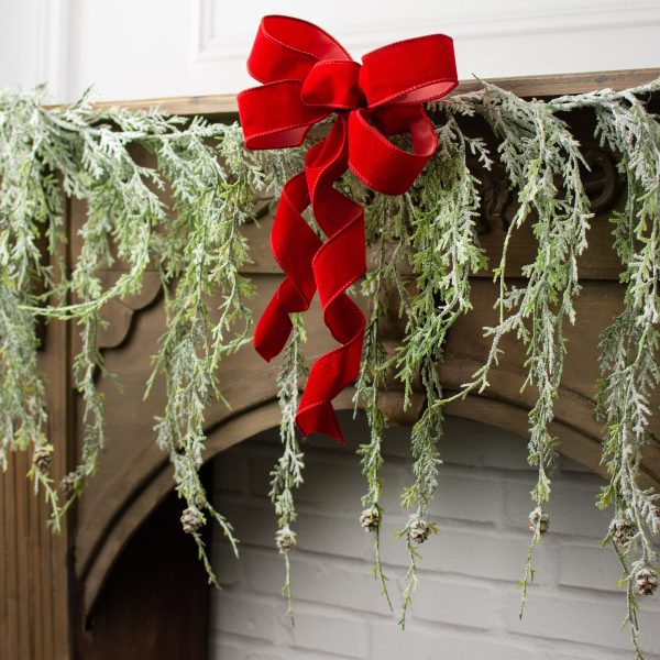 6  Frosted Cedar Hanging Pine Garland Hot on Sale