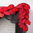 6  Flocked Glitter Magnolia Leaves Garland: Red Online Sale