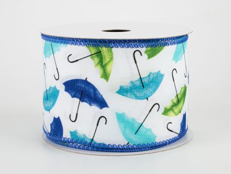 2.5  Umbrella Ribbon: Blue & Green (10 Yards) Fashion