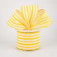 2.5  Vertical Variated Stripes Ribbon: Ivory & Yellow (10 Yards) Supply