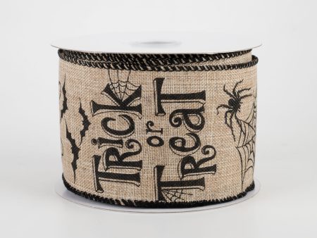 2.5  Trick or Treat Skull Outline Ribbon (10 Yards) on Sale