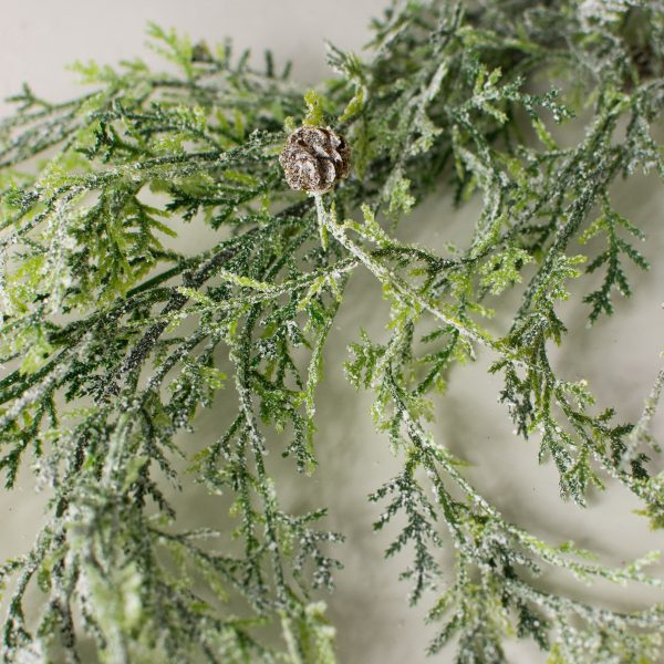 6  Frosted Cedar Hanging Pine Garland Hot on Sale