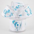 2.5  White Satin Skiing Snowman Ribbon: Blue, White (10 Yards) Online Hot Sale