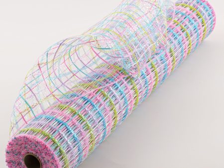 21  Wide Weave Metallic Mesh: Pastel Check Online Hot Sale