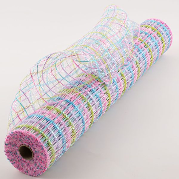 21  Wide Weave Metallic Mesh: Pastel Check Online Hot Sale