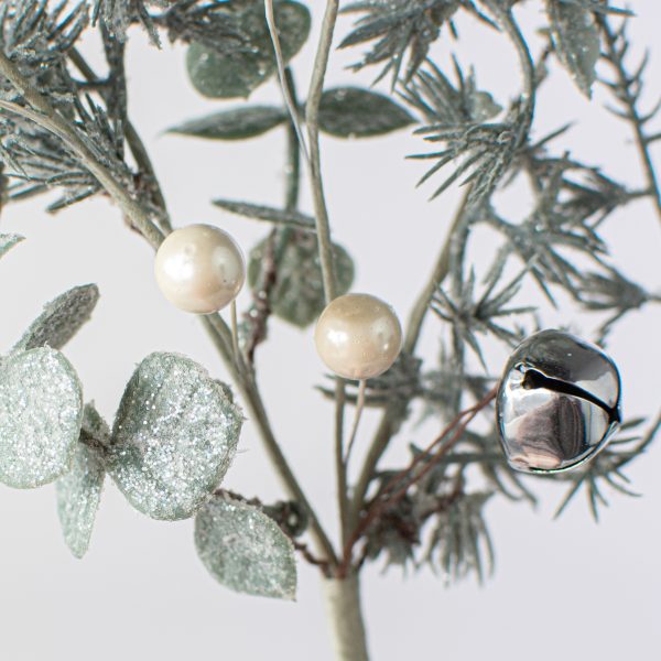 12  Frosted Eucalyptus, Pine, White Berries, Bell Pick Hot on Sale