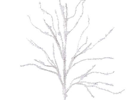 32  Snowy Twig Spray: White For Cheap