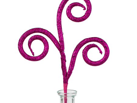 13  Glittered Swirl Pick: Fuchsia Online