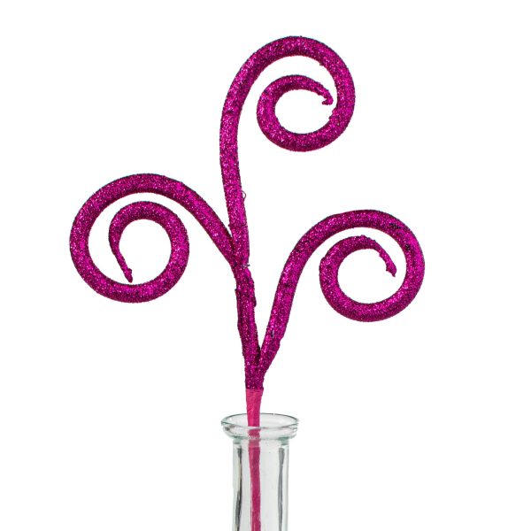 13  Glittered Swirl Pick: Fuchsia Online