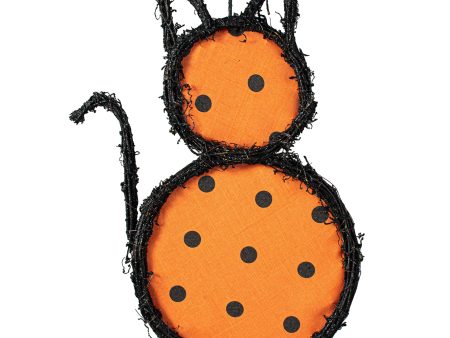 19  Grapevine Hanger: Orange Polka Dot Cat Discount