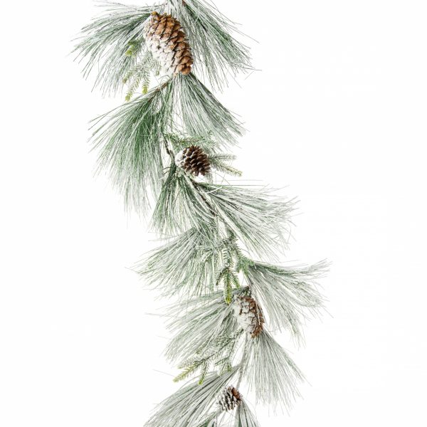 6  Flocked Long Needle Pine Garland Discount