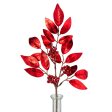 12  Metallic Leaf Glitter Berry Pick: Red Discount