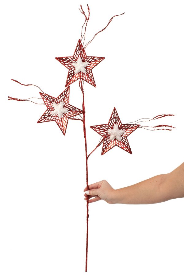 33  Glitter Star Spray: Red & White For Discount