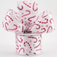 2.5  Textured Satin Candy Cane Glitter Ribbon: Red (10 Yards) Hot on Sale