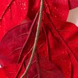 6  Flocked Glitter Magnolia Leaves Garland: Red Online Sale