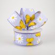 1.5  Daisies & Butterflies Linen Ribbon: Lavender (10 Yards) Discount