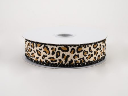 7 8  Petite Cheetah Print Satin Ribbon (10 Yards) For Discount