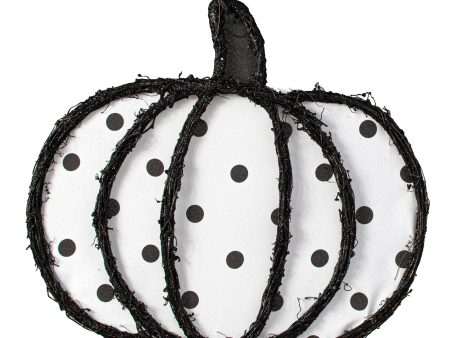 16  Grapevine Hanger: Black & White Polka Dot Pumpkin on Sale