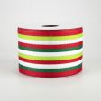 2.5  Stripe Grosgrain Wired Ribbon: Christmas Holiday (10 Yards) on Sale