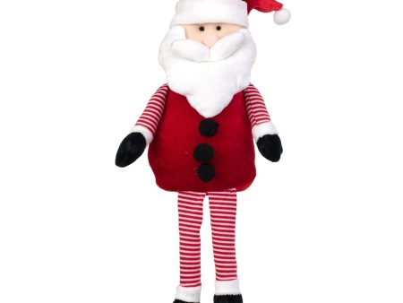 15  Fabric Sitting Santa With Dangling Legs: Red & White Cheap