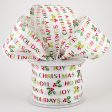 2.5  White Satin Seasons Greetings Ribbon (10 Yards) Online Sale