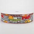 1.5  Black & White Buffalo Plaid Pumpkin Truck Ribbon (50 Yards) Online now