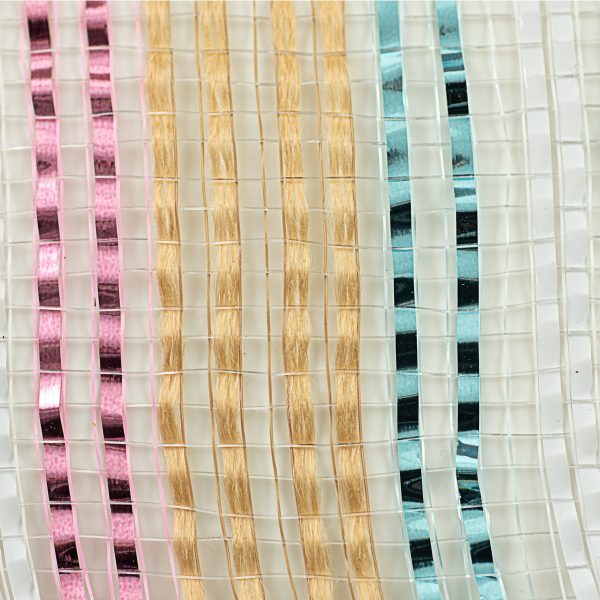 21  Burlap Mesh: Wide Metallic Easter Stripes Fashion