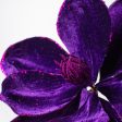 10  Velvet & Glitter Magnolia Spray: Dark Purple on Sale