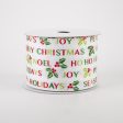 2.5  White Satin Seasons Greetings Ribbon (10 Yards) Online Sale